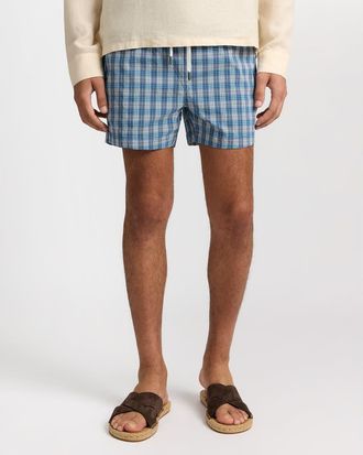 Onia Charles 4 Swim Trunk in Blue/white Mult at Nordstrom, Size Xx-Large