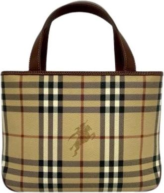 Burberry Pre-owned Vintage Tote Bag - Dames - Vintage Handtas - Beige - ONE Size - Leer - Vintage