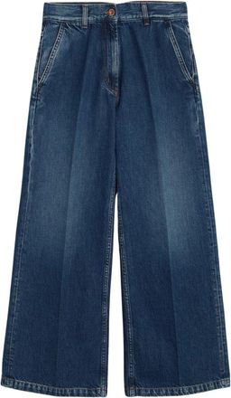 Aspesi Hoge taille wijde pijp denim jeans - Dames - Loose Fit Jeans - Blauw - S - Denim - Jeans
