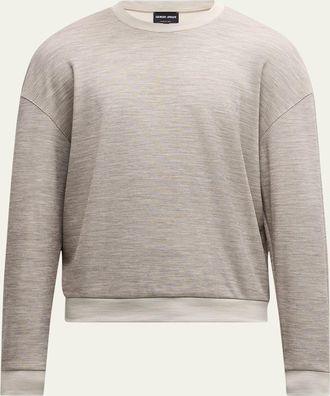 Giorgio Armani Mens Pique Wool-Blend Sweater