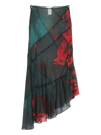 Peter Do Asymmetrische maxi-rok - Groen