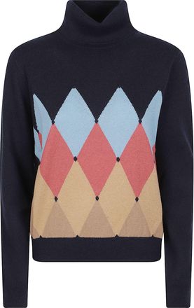 Ballantyne Turtle Neck Classic Diamon Argyle Cashmere Turtleneck