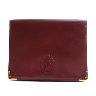 Cartier Burgundy Leather Clutch Bag (Pre-Owned)