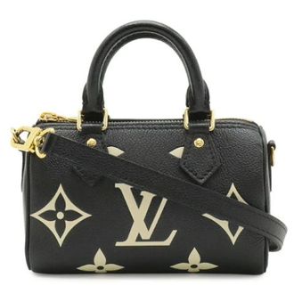 Louis Vuitton Pre-owned Nano Speedy Monogram Empreinte 2way tas - Dames - Pre-owned - Zwart - Maat: ONE Size Leer