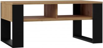 Topeshop Hucoco - Aurea - Mesita Rectangular Estilo Loft - Dimensiones 90x58x50 Cm - Mesita Con 2 Estantes