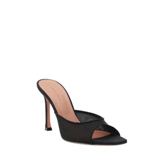 Amina Muaddi Womens Alexa Mule Black Upper Nylon Silk Heels
