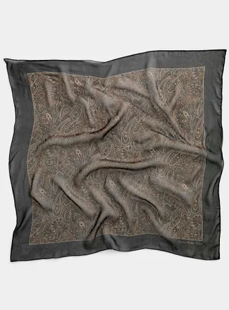 Lauren Ralph Lauren Womens Large sheer pure silk dark paisley scarf