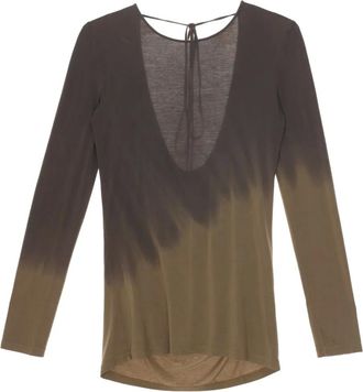 Uma Wang ombre-effect open-back blouse - Green