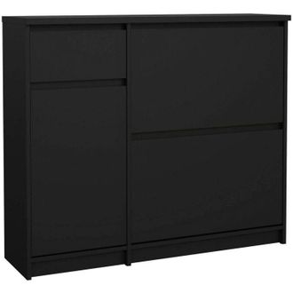 Dmora Scarpiera Maxime, Mobile portascarpe, Armadio da ingresso multiuso, Mobiletto per calzature, 109x32 h93 cm, Nero - Dmora