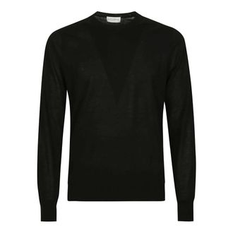 Ballantyne Round-neck Knitwear, male, Black, Size: XL Plain Sweater