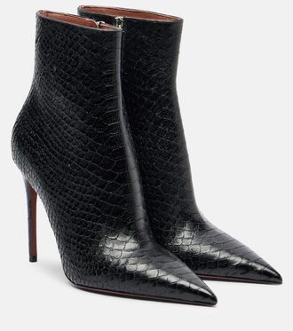PARIS TEXAS Vera 105 snake-effect leather ankle boots