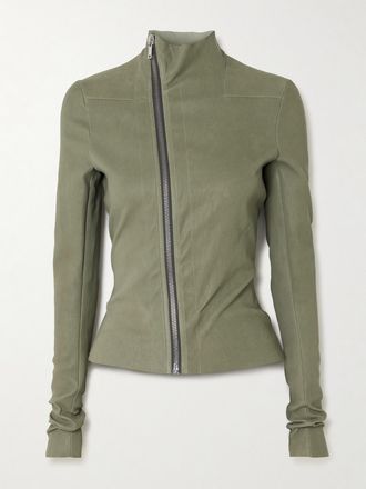 Rick Owens Giacca Biker In Pelle Gary - Verde