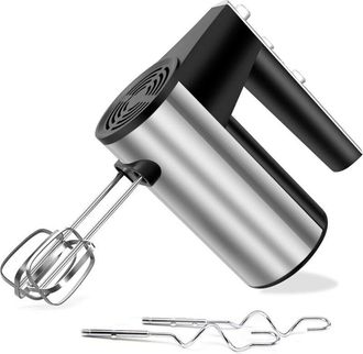 OEM Batidora El&eacute;ctrica De Mano De Acero Inoxidable De 600 W Para Reposter&iacute;a, Con Funci&oacute;n Turbo Boost/control De Velocidad Autom&aacute;tico + 5 Velocidades + Bot
