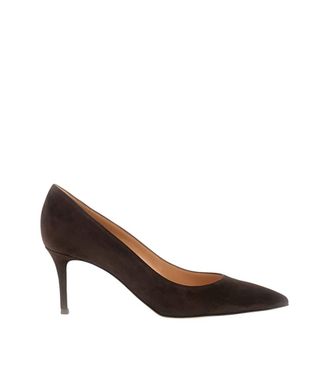 Gianvito Rossi Dark Brown Slip On Pumps