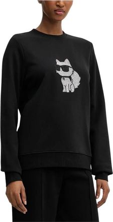 Karl Lagerfeld Choupette Strass Sweatshirt - Dames - Sweatshirts - Zwart - XS - Hoodies & sweatvesten