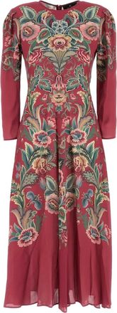 Etro Abito lungo con stampa a fiori - Rosso