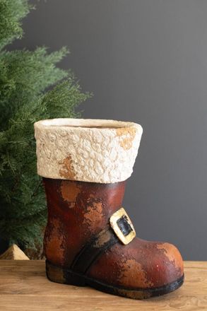 Kalalou Faux Concrete Santa Boot