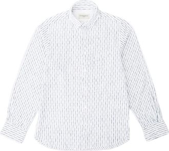 Officine G&eacute;n&eacute;rale White Long Sleeves Shirt with Gathered Pleats