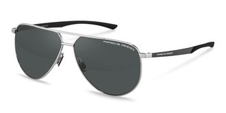 Porsche Design P8962 Polarized B Mens Sunglasses Silver Size 64