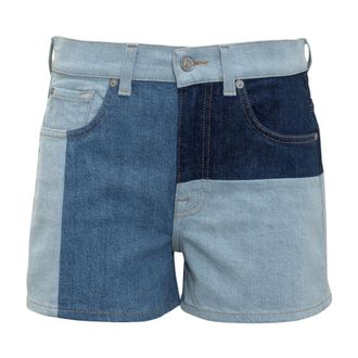7 For All Mankind Denim Shorts, female, Blue, Size: W26 High-waist Denim Shorts