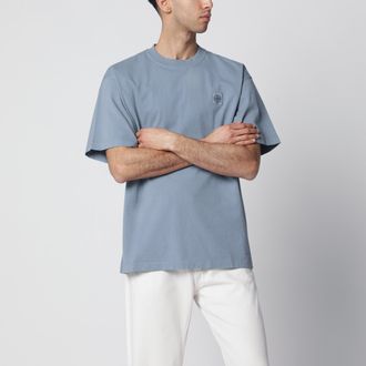 Stone Island T-shirt blu avio con patch logo Compass