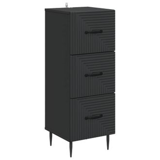 vidaXL Cajonera Negro 33 X 34,5 X 89,5 Cm Madera De Ingenier&iacute;a Vidaxl