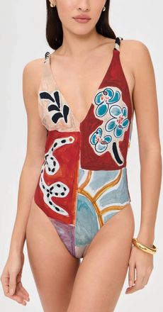 Alemais Michelle V-Neck One Piece Swimsuit In Multi