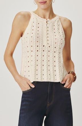 Splendid Foster Sleeveless Cotton Sweater in Shell White at Nordstrom Rack, Size X-Large