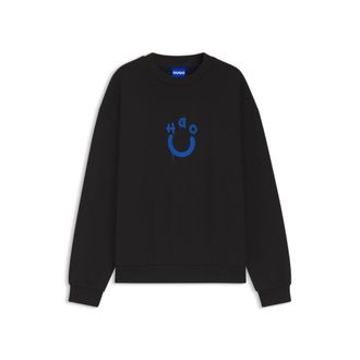 HUGO BOSS Cotton-terry sweatshirt with Happy HUGO