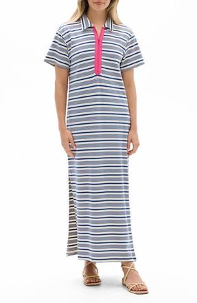 Hatley Limoges Stripe Cotton Blend Shirtdress in Whisper White at Nordstrom, Size X-Large