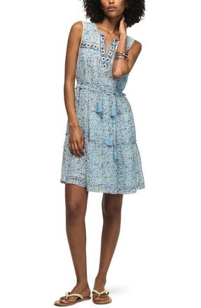 Lucky Brand Floral Embroidery Minidress in Blue Floral at Nordstrom, Size Xx-Large