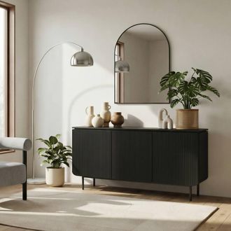 Furniturebox Penrose Black Wood Sideboard