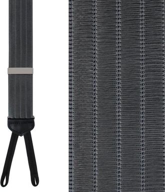 Trafalgar Store Big and Tall Jefferson Brushed Pinstripe Elastic Formal End Suspenders in Dark Charcoal at Nordstrom, Size One Size Big