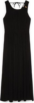 Fiorella Rubino Lange jersey jurk met rugdecollet&eacute; - Dames - Avondkleed - Zwart - XS - Polyester - Kleedjes