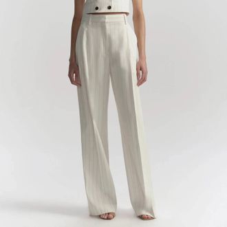 A.L.C. Winston Pant In Pearl/brown