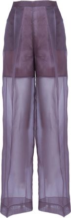 Antonelli Sheer Wide-Leg Pants with High Waist