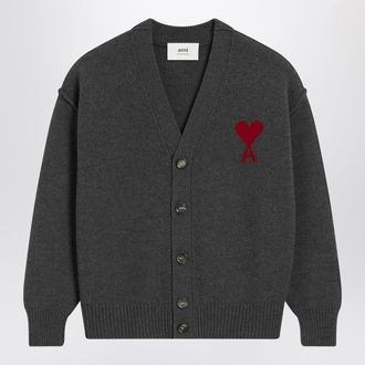 Ami Ami De Coeur Heather Grey Wool Cardigan