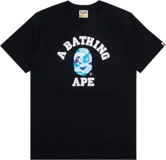 A Bathing Ape ABC Camo College T-Shirt Black Blue 1M30110004-BLACK-BLUE