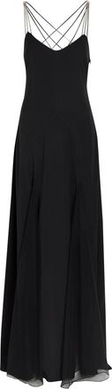 ANNA OCTOBER Ariadne Embellished Stretch-crepe Maxi Dress - Black - S (UK8-10 / S)