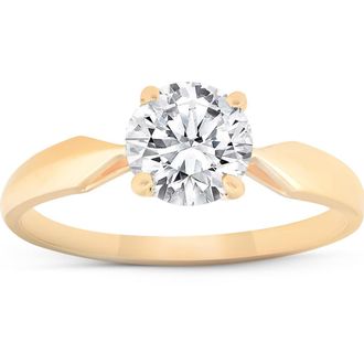 Pompeii3 Certified 1 1/2Ct Solitaire Diamond Engagement Ring 14k Gold Lab Grown