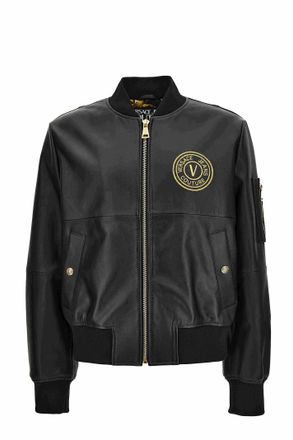 VERSACE JEANS COUTURE ジャケット　ロゴジップ　黒　M VERSACE JEANS COUTURE - Jacket With Logo Versace