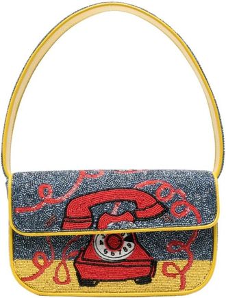 Staud Tommy Beaded Shoulder Bag - Dames - Schoudertassen - Veelkleurig - ONE Size - Rayon - Tassen
