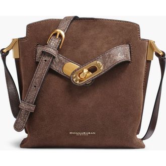 DKNY Bridgehampton Python Suede Small Crossbody in Brown Multi at Nordstrom