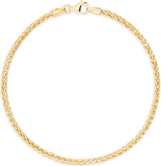 Bony Levy 14K Yellow Gold Wheat Chain Bracelet at Nordstrom, Size 7