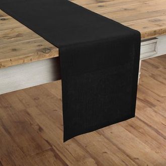Solino Home Linen Table Runner for Dining Table, Holiday and Everyday Table Decor - Fete in Black at Nordstrom, Size Xx-Large