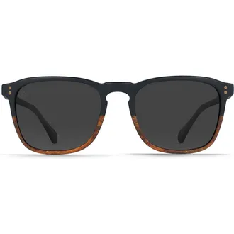 Raen Optics Wiley 54mm Polarized Square Sunglasses in Burlwood/Black Polar at Nordstrom