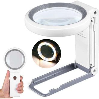 OEM Lupa De 30x Y 10x Con Luz Y Soporte, Lupa Plegable De Mano, Lupa Iluminada Con 18 Led