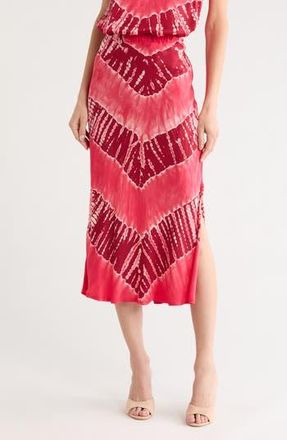 Young Fabulous & Broke Felicity Satin Midi Skirt in Red Libra Wash at Nordstrom Rack, Size X-Small