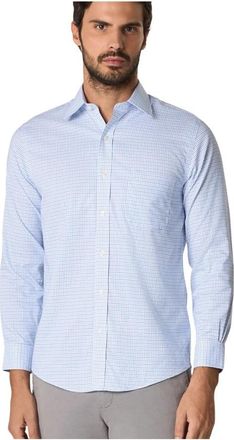 Brooks Brothers Regular Fit Non-Iron Performance Shirt met Ainsley Kraag - Heren - Zakelijke Overhemden - Blauw - XL - Katoen - Overhemden