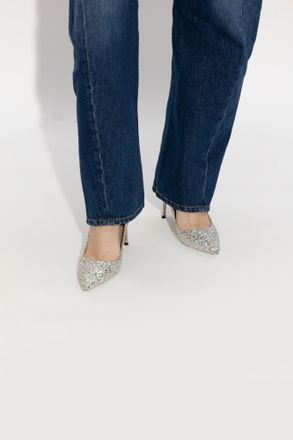 Jimmy Choo London Romy Glitter Pumps, Womens, Silver